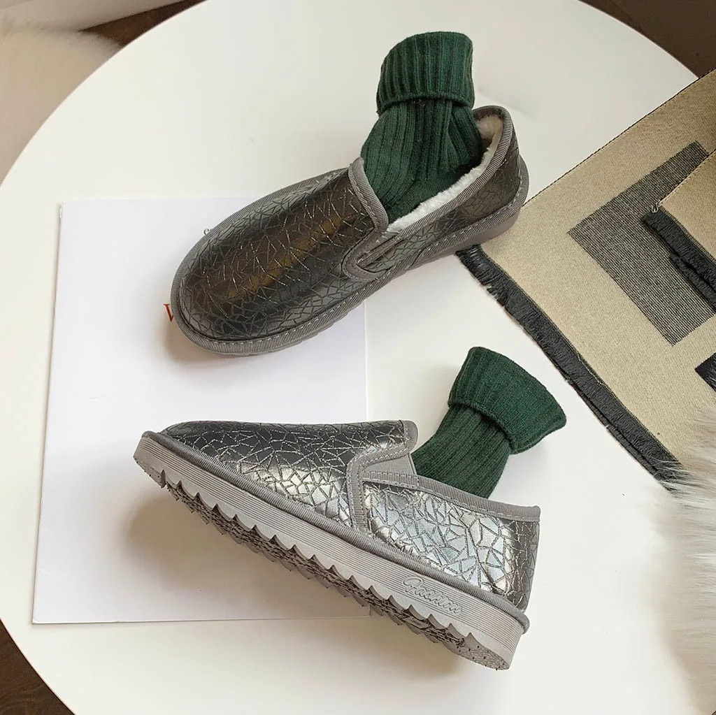 Бархатные ботинки Женские Короткие хлопковые Теплые плюшевые пинетки Сезон