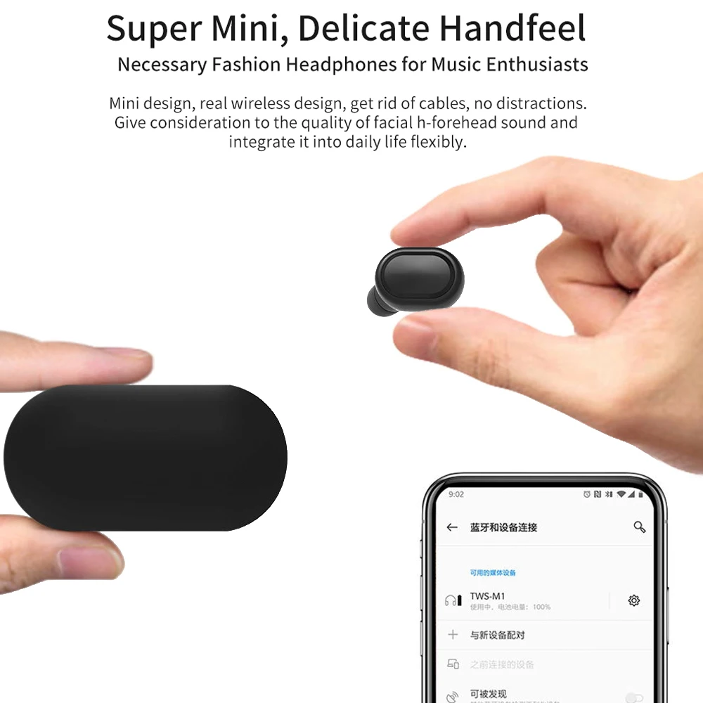 Hifi беспроводные наушники TWS Bluetooth 5 0 мини стерео Бас шумоподавление Спорт/игра