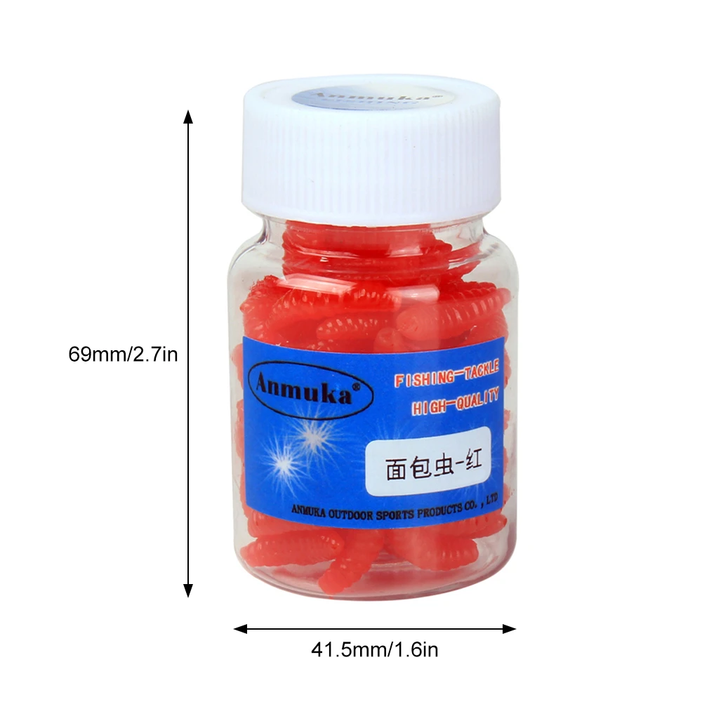 80/100pcs Fishing Lure 2cm Soft Plastic Artficial aggot Grub Worm Bait Lures With Bottle Fake Accessories | Спорт и развлечения