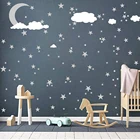 Стикер стены Декор стены облака луна и звезды DIY стены наклейка для спальни дома детская комната украшения детская стена стикер Декор