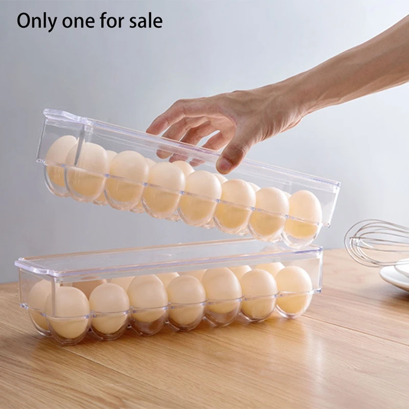 

Refrigerator Egg Storage Box Organizer Household Transparent Egg Grid Fresh-Keeping Box Egg Rack Storage Container