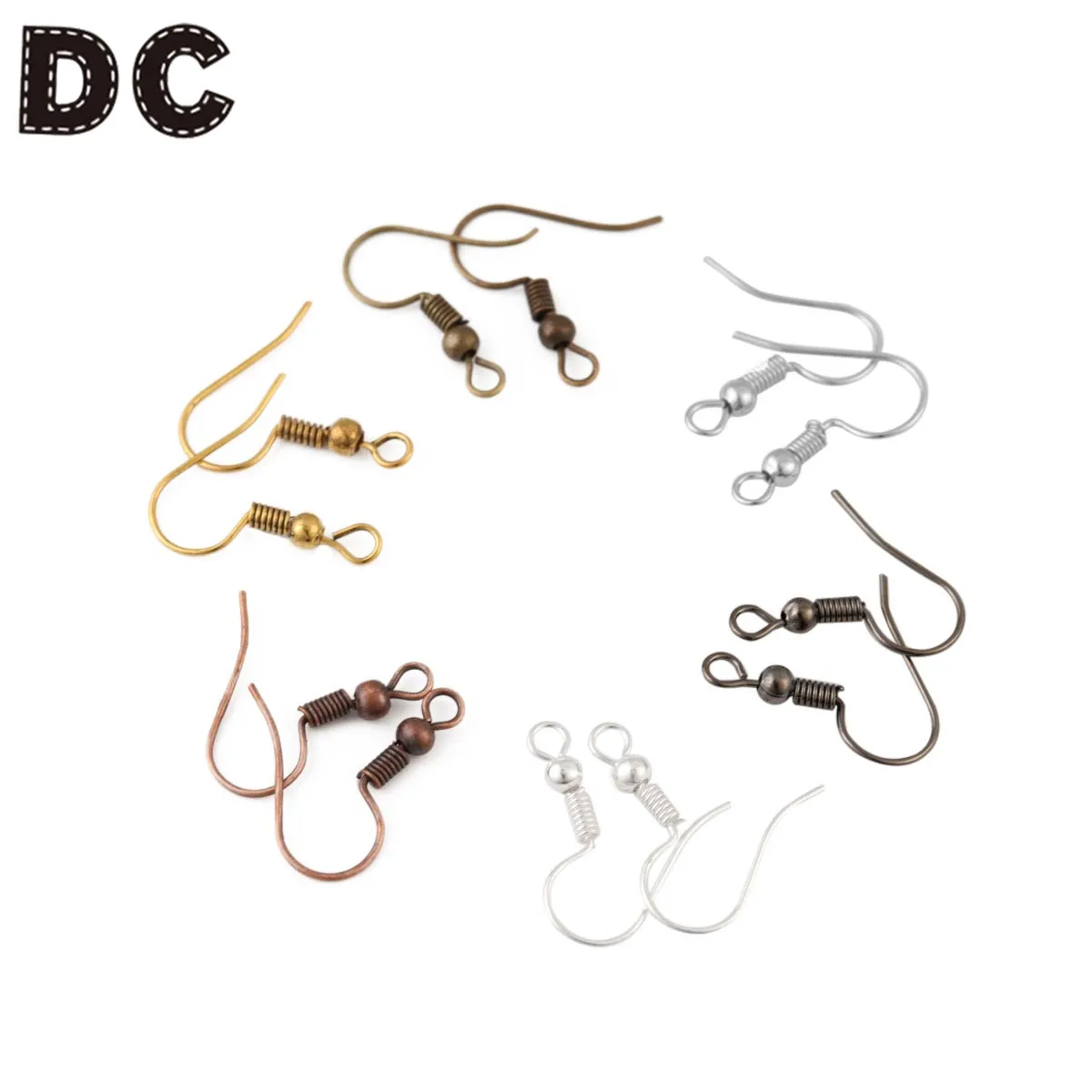 DC 200 шт./лот многоцветные медные Крючки для ушей Diy ювелирные аксессуары сережек