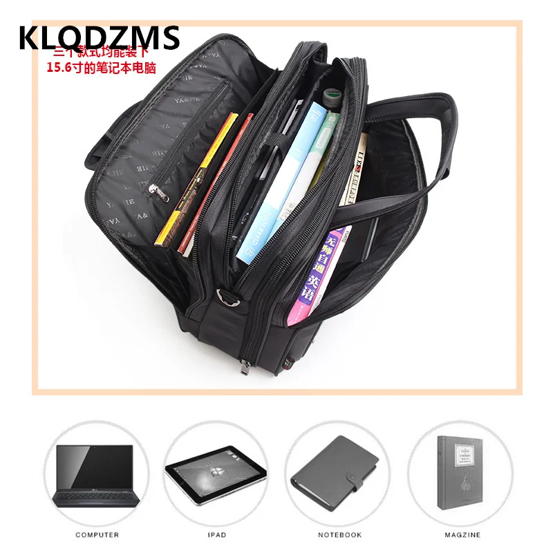 KLQDZMS Business Briefcases Men's Handbags Briefcase Messenger Men's Document Bags Oxford Cloth Multifunction Men's Computer Bag