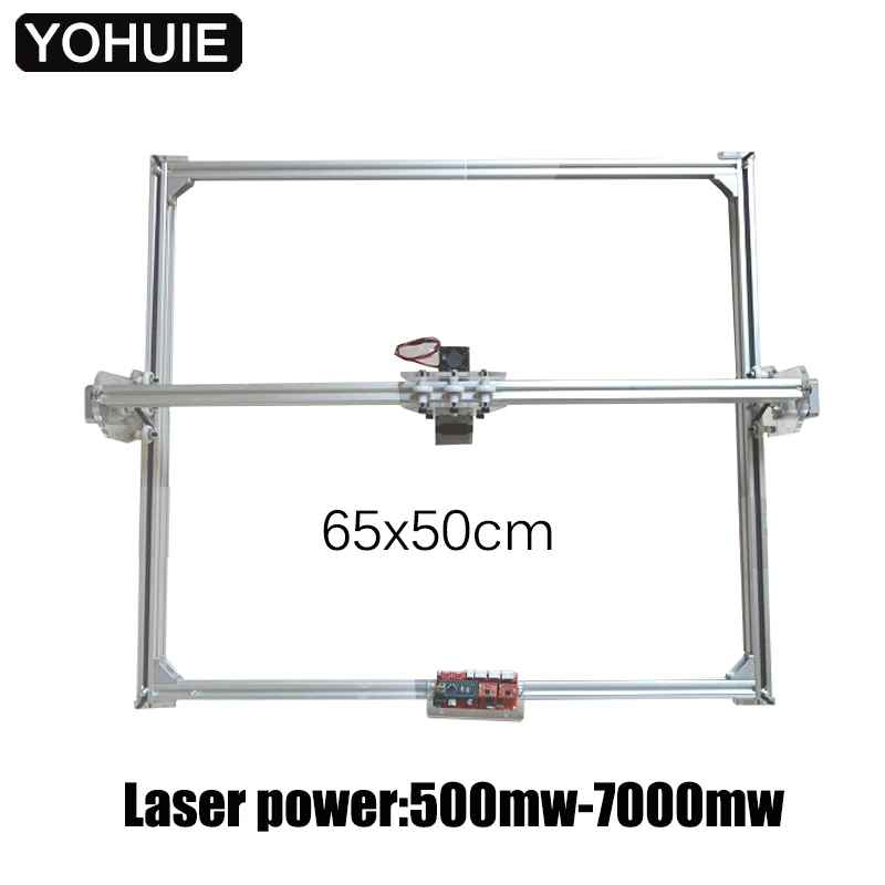 YOHUIE 50*65 см Mini 500 мВт 7000 синий лазерный гравировальный станок с ЧПУ 2 оси DC 12 В DIY
