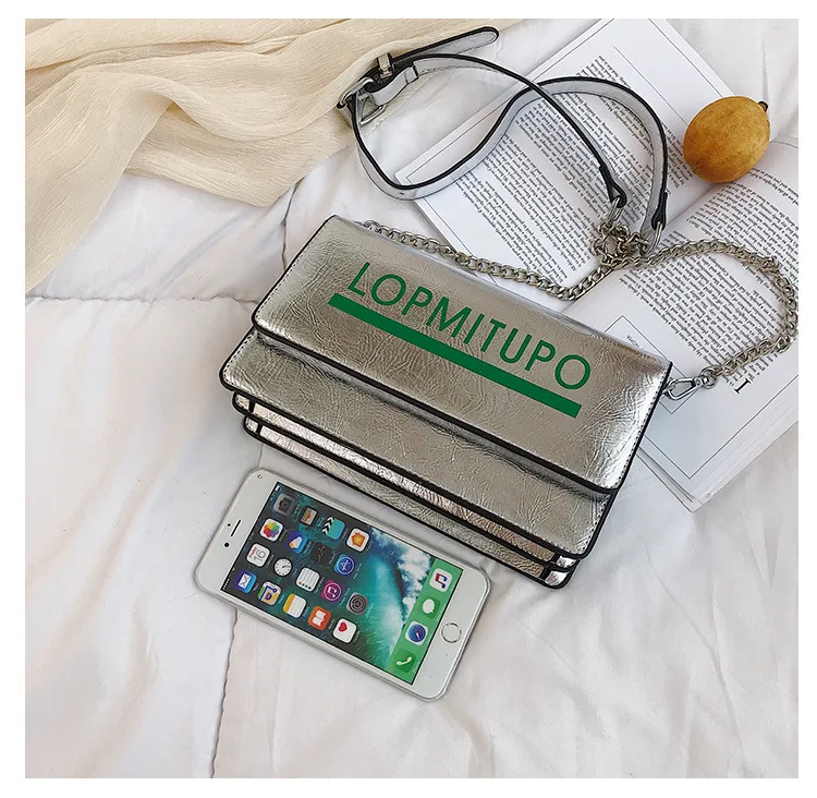 

New Square Square Letter Radio Metal Single Shoulder Oblique Woman Bag in 2019