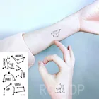 Временная татуировка, водостойкая, в форме звезды, созвездия, Овен, весы, Козерог, флэш-тату, искусство для женщин и мужчин