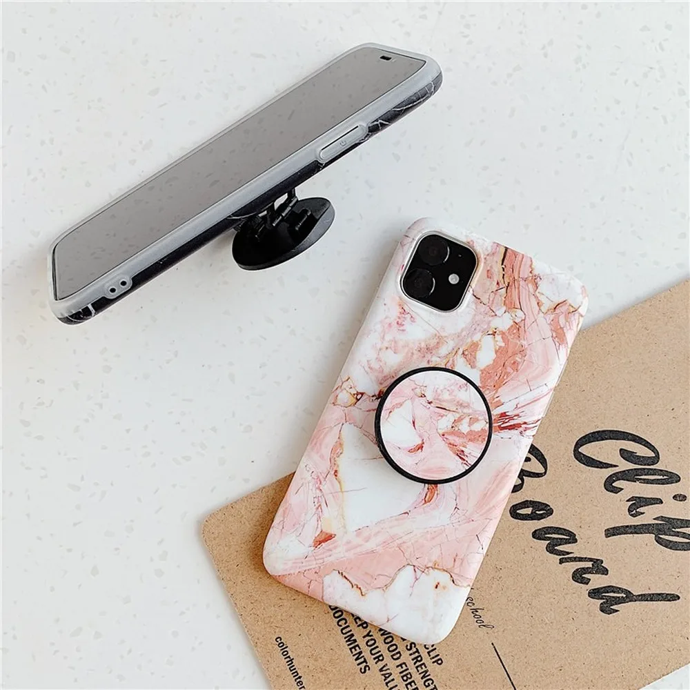 Full Protective Holder Stand Marble Phone Case for IPhone 11 Pro Max Coque Soft Silicone IMD Back Cover Iphone XS XR 10 |