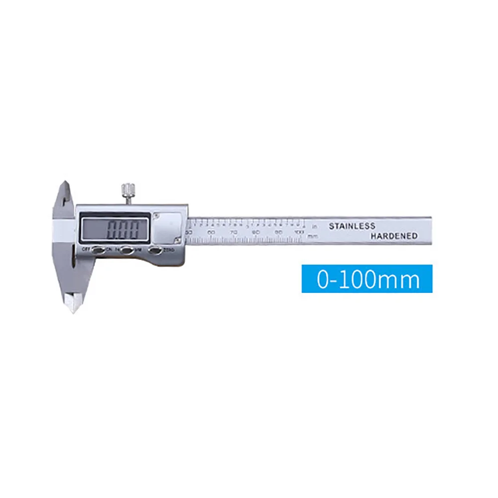 0-100mm Цифровой штангенциркуль 0-100/150/200/300 мм измерительный инструмент Нержавеющая сталь дюймов/мм Электронный штангенциркуль с нониусом Gauge Серебряный - Цвет: 0-100mm
