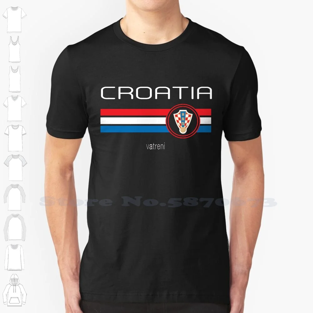 

Football - Croatia (Away Blue) Black White Tshirt For Men Women Croatia Football Soccer Euro Vatreni Retro Unique Cool Awesome