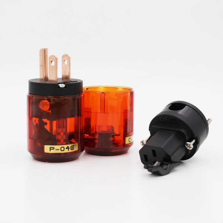 

pair P-046E Pure Red-Copper US Power plug + C-046E IEC Connector Series for power cable