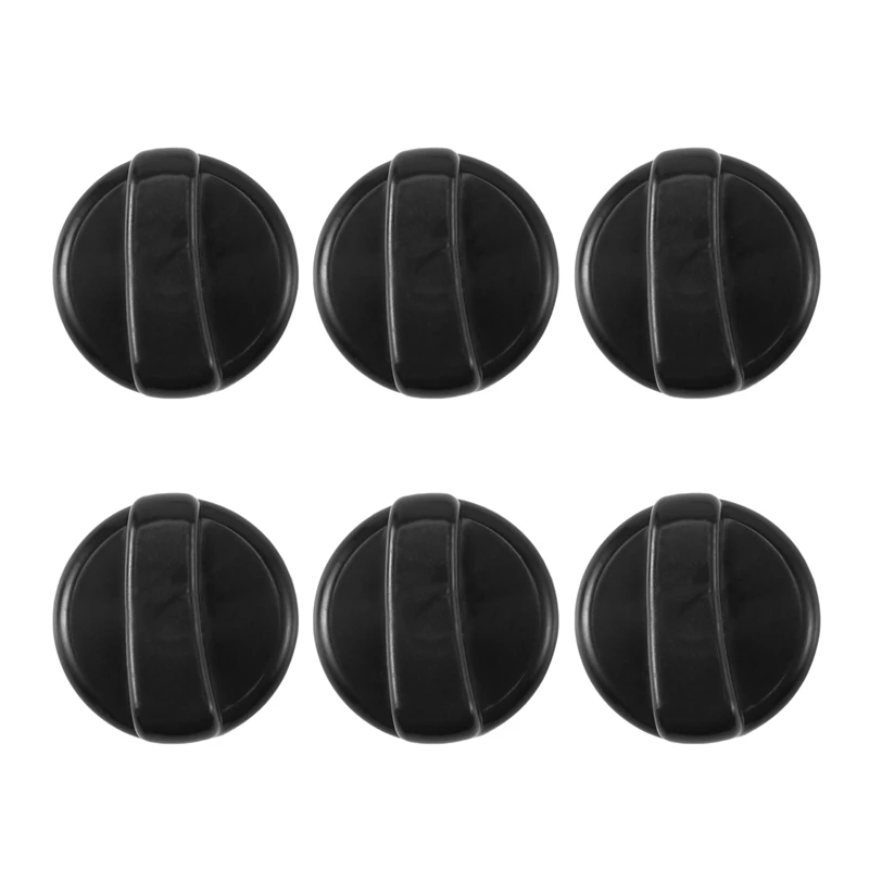 

6 PCS Kitchen Black Plastic Gas Stove Cooker Control Knobs