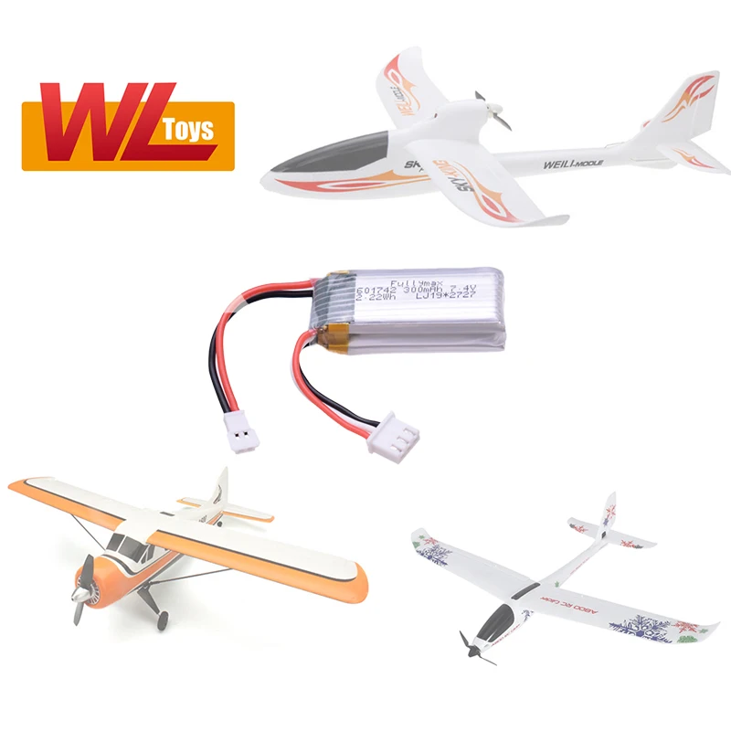 Оригинальный литий-полимерный аккумулятор WLToys F959, F959S, A800, A6007.4V, 300 мАч, высокое качество, запчасти для самолета