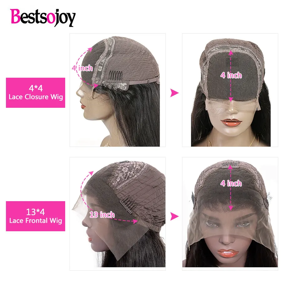 Парик на 4x4 прямые парики из человеческих волос малазийские волосы человеческие