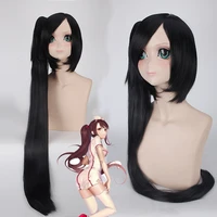 hairjoy synthetic hair black cosplay wig long straight ponytails