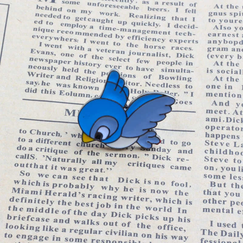 3 шт./компл. простая мультяшная Милая синяя птица на эмали брошь булавке лидер