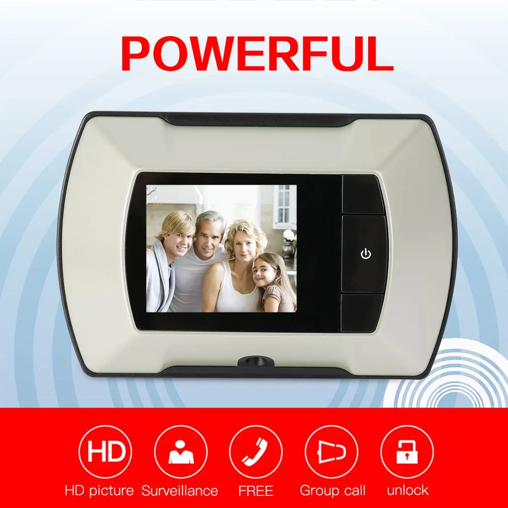 

High Resolution 2.4 inch LCD Video-eye Visual Monitor 80 Degree View Angle Wireless Door Peephole Camera White Video Peephole