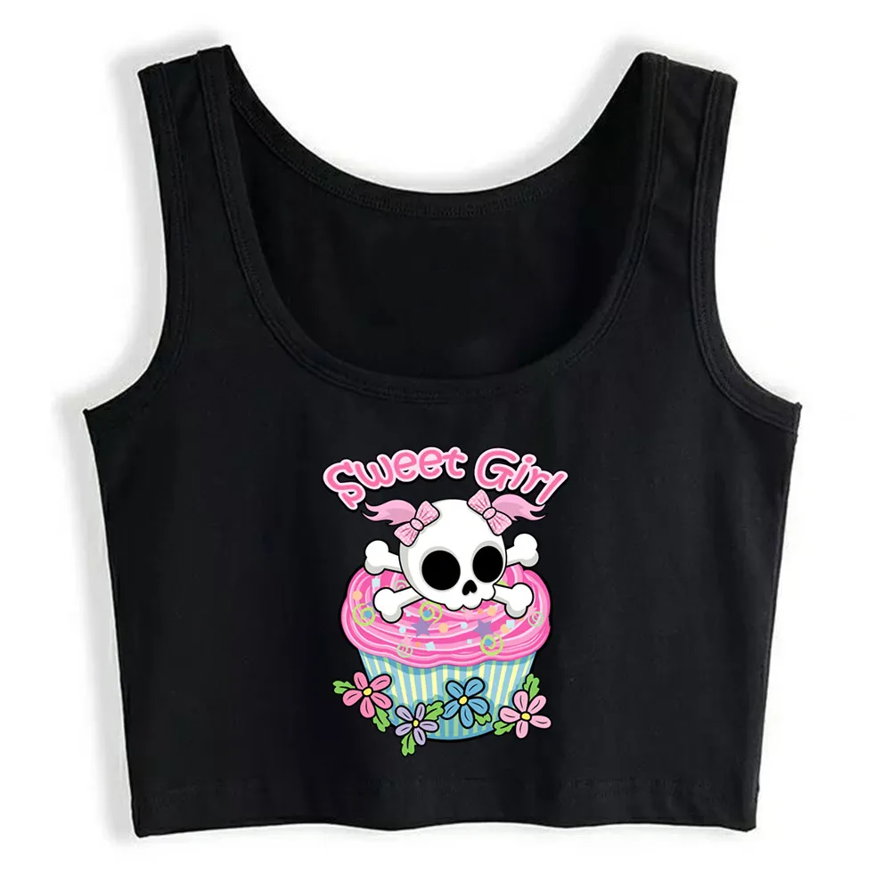 

Crop Top Women Sweet Girl Skull Harajuku Tank Top Women Anime Women Clothes