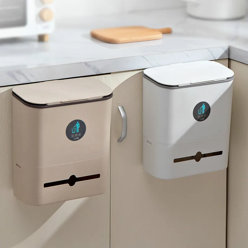 Новый подвесной контейнер для мусора на дверцу шкафа домашний мини-контейнер