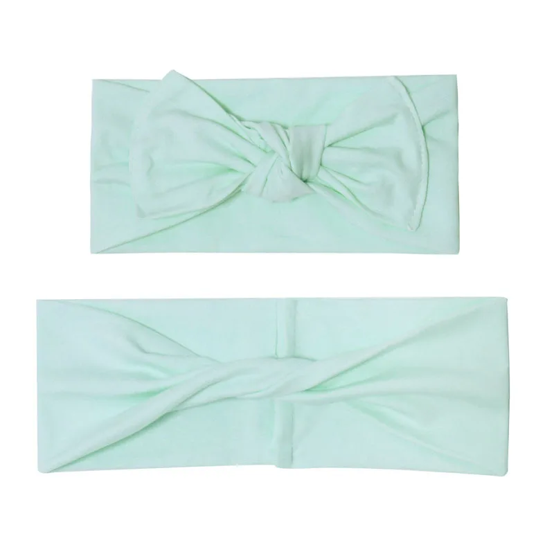 

2021 New Baby Girl Bow Headband Parent Child Set Cotton Hair Accessories Kids Hairband Solid Color Toddler Headdress Baby Stuff
