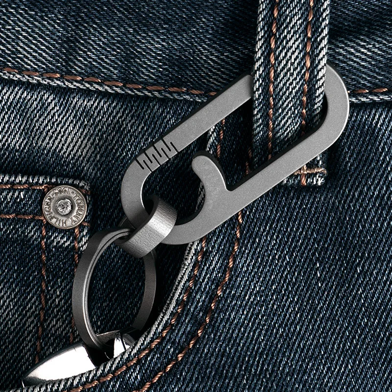 A299 Titanium alloy car key chain ring quick hanging carabiner backpack pendant EDC gadget | Спорт и развлечения
