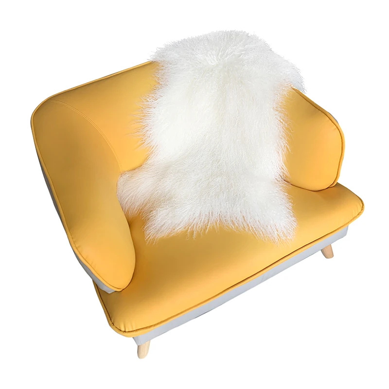 Натуральный кудрявый монгольский меховой ковер из овечьей шкуры 1 шт.