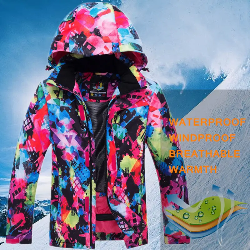 Детская зимняя Лыжная куртка ветрозащитная Водонепроницаемая плотная теплая