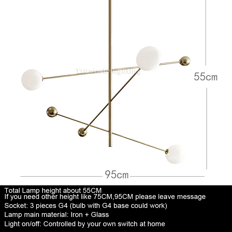 

European simple LED chandelier light post modern iron glass ball golden hanging chandelier lamp light for foyer kitchen dinning