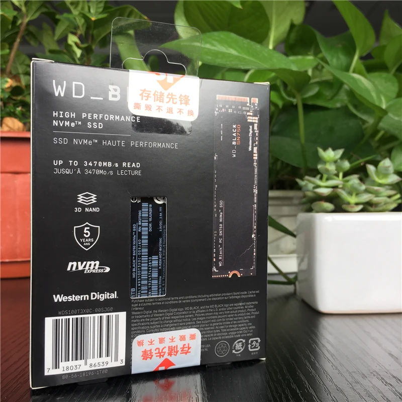 Western Digital WD Black SN750 SSD 1 ТБ 250 GB 500 M.2 2280 NVMe Gen3 PCle 3D Nand для ПК твердотельный диск ноутбука