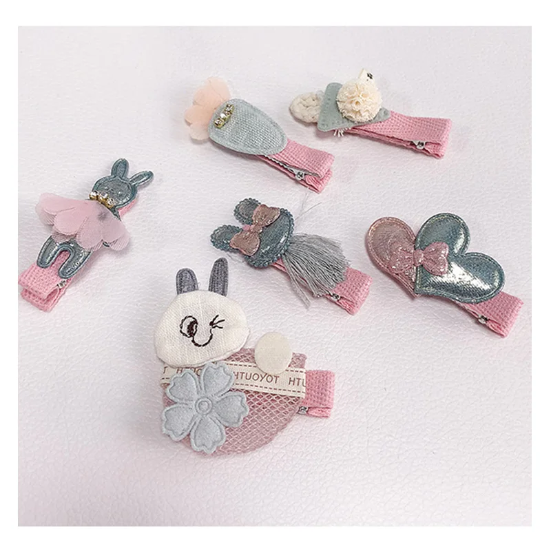 YYOUFU 4-6Pcs/Set Children Cute Hair Accessories Set Baby Fabric Bow Flower Hairpins Barrettes clips Girls Headdress Gift | Аксессуары