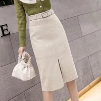 winter winter skirts 2021 fall winter elegant korean skirt high waist casual office ladies skirt plus size clothes bottoms