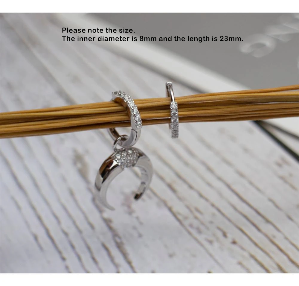 Серьги Серебряные в форме рога асимметричные динозавра | Украшения и аксессуары