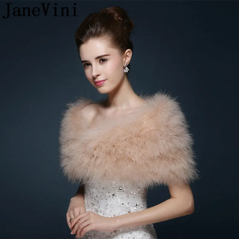 Женская накидка болеро из искусственного меха с перьями страуса|Свадебные
