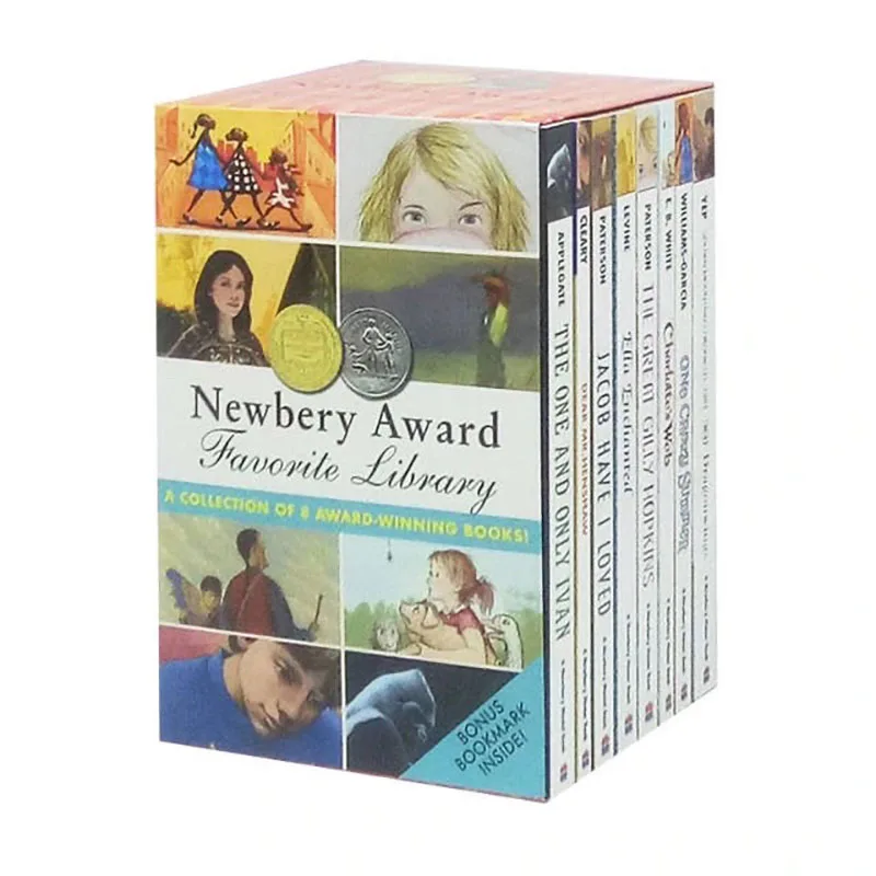 8 Books Newbery Award Favorite Library English Reading Growth Story Children Learning Novel Fiction Gift