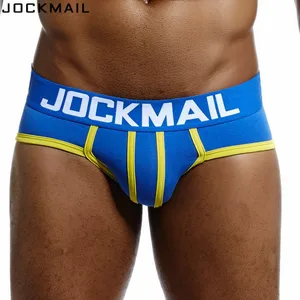 Мужское нижнее белье JOCKMAIL, хлопковые Сексуальные трусы с двойной трубой для геев, мужские трусы