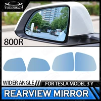 1 pair 800r wide angle car large vision rearview mirror heating waterproof anti dazzle reversing for tesla model 3 y accessories