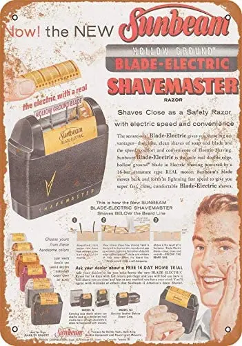

Crysss 8x12 Inches1957 Sunbeam Electric Shavers Vintage Look Metal Sign