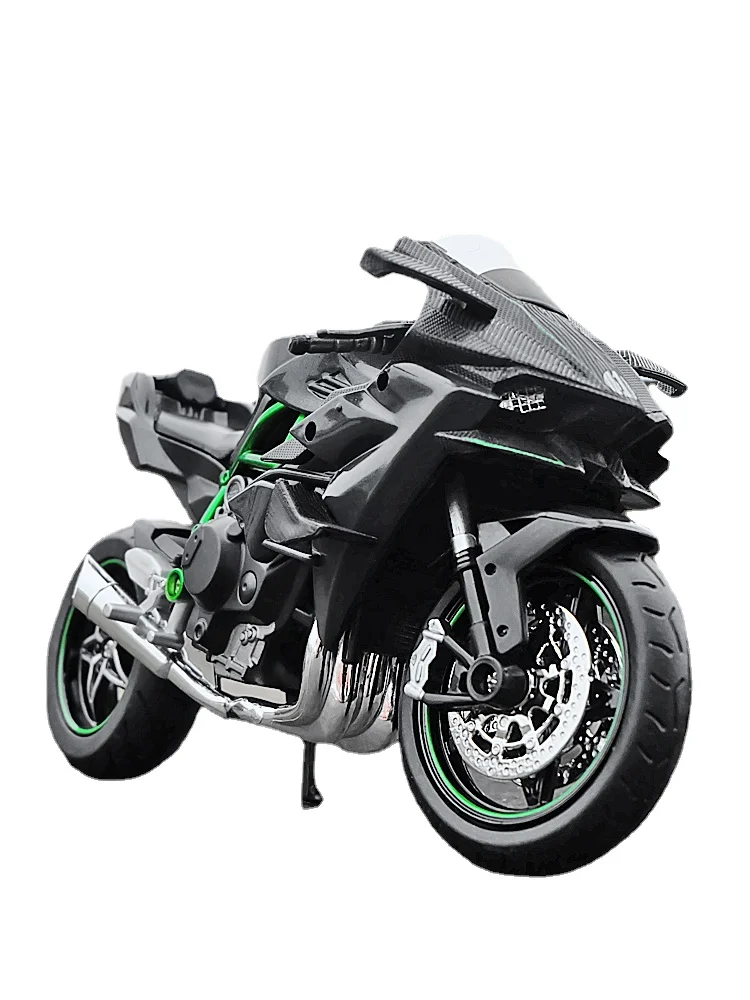 

Новая Модель гоночного мотоцикла Kawasak 2021 1:12 H2 R коллекционные игрушки из сплава со звуком и светом для мотоцикла детские игрушки