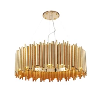 luxury home decor modern led chandelier gold delightfull tube suspension lamp living room restaurant decoration luminaire