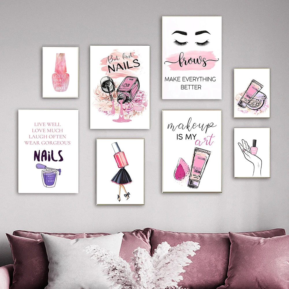 Модная косметика постеры для рисования на холсте в салоне красоты украшение