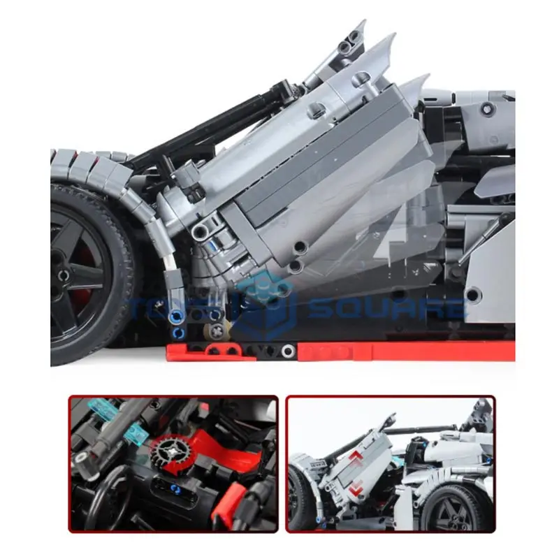 

The 1:10 Remote Control Gray Veneno Super Speed Sports Racing Car Model Building Blocks Bricks Set Gifts Toys For Children