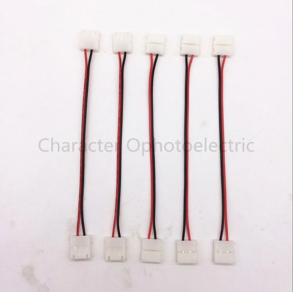 

10 pcs 2Pin 10mm LED Strip double head free soldering Connector / 10mm For 5050 5630 5730 Single Color LED Strip