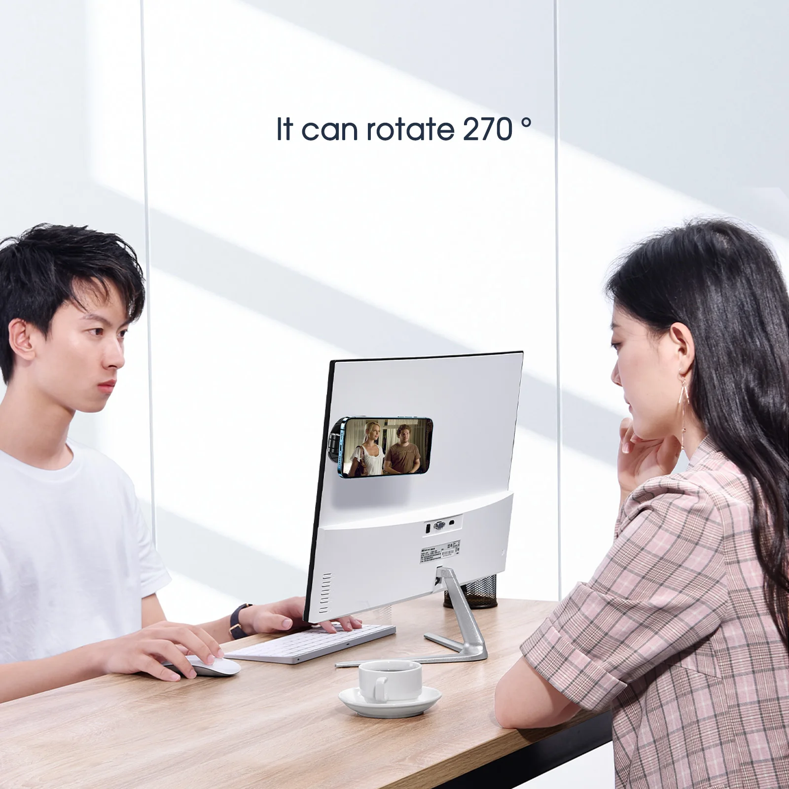 oatsbasf adjustable multi screen phone holder support laptop dual monitor display connect phone stand magnetic telescopic holder free global shipping