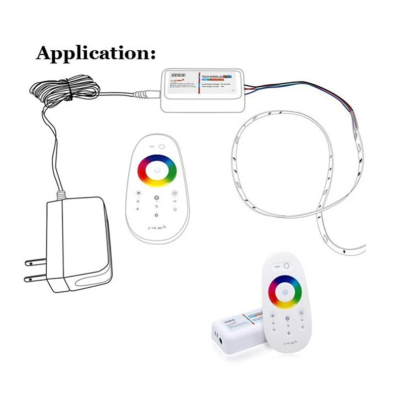 DC 12V 24V RGBW или RGB Led управление Лер 2 4G RF сенсорный экран дистанционное 6A на канал для