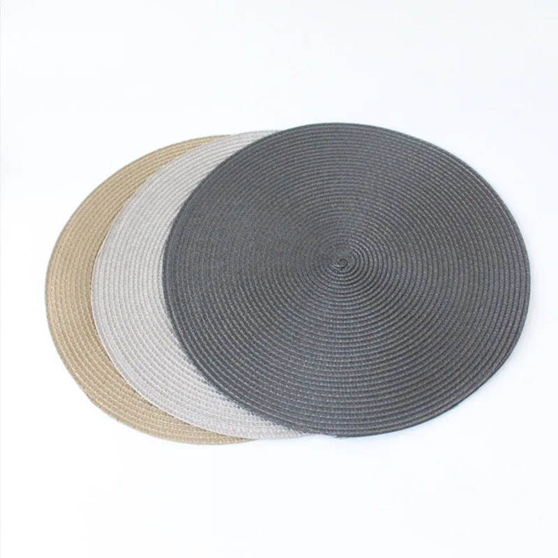 

Round Woven Nordic Style Non-slip Kitchen Placemat Coaster Insulation Pad Dish Coffee Cup Table Mat Home Hotel Decor 51011