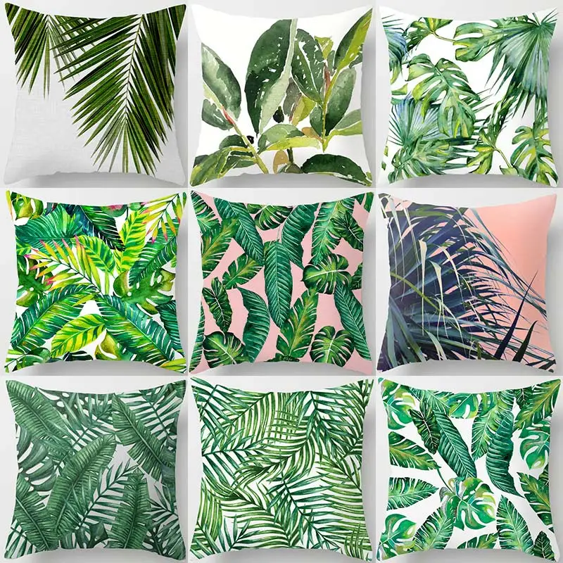 

Tropical Plants Pattern Decorative Cushions Pillowcase Polyester Cushion Cover Throw Pillow Sofa Decoration Pillowcover 40506