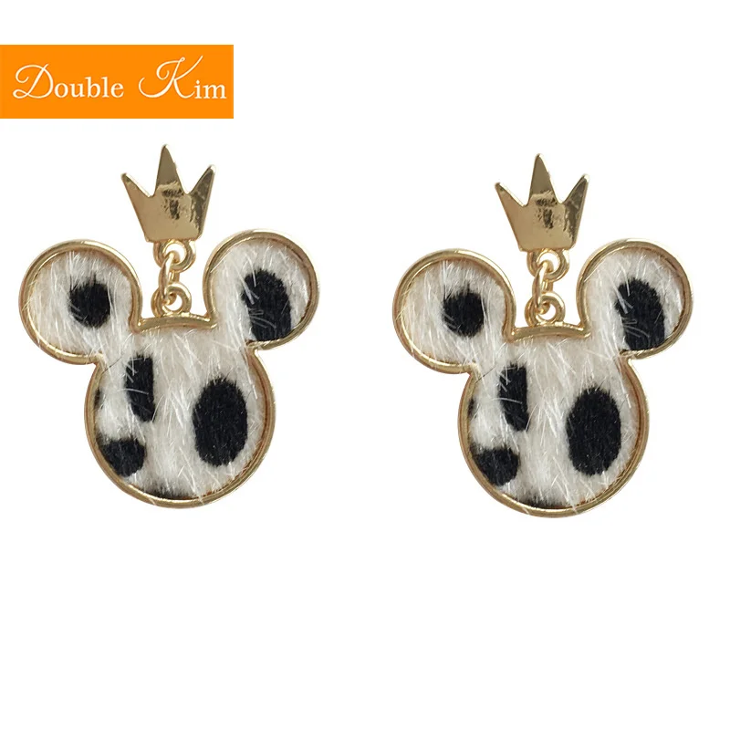 Кавайная одежда с героями мультфильмов Корона серьги гвоздики в форме мышек