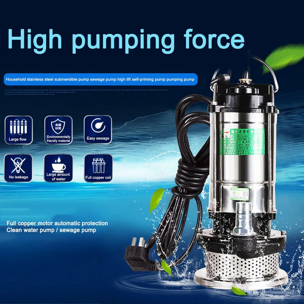 370W submersible pump Electric Automatic Multi-positioning float switching Water Pump Wastewater pumping Jet Bore Sewage | Строительство