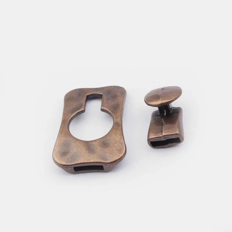 Antique Copper 2 комплекта, античное серебро/медь, забитая пряжка, застежка-крючок для 10*2 мм, плоский кожаный шнур, браслеты, ювелирные изделия, изготовление - Цвет: Antique Copper