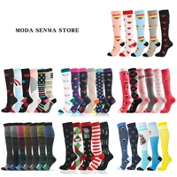 456mens and womens sports compression socks nursing halloween animal running hiking cycling multicolor compression stockings