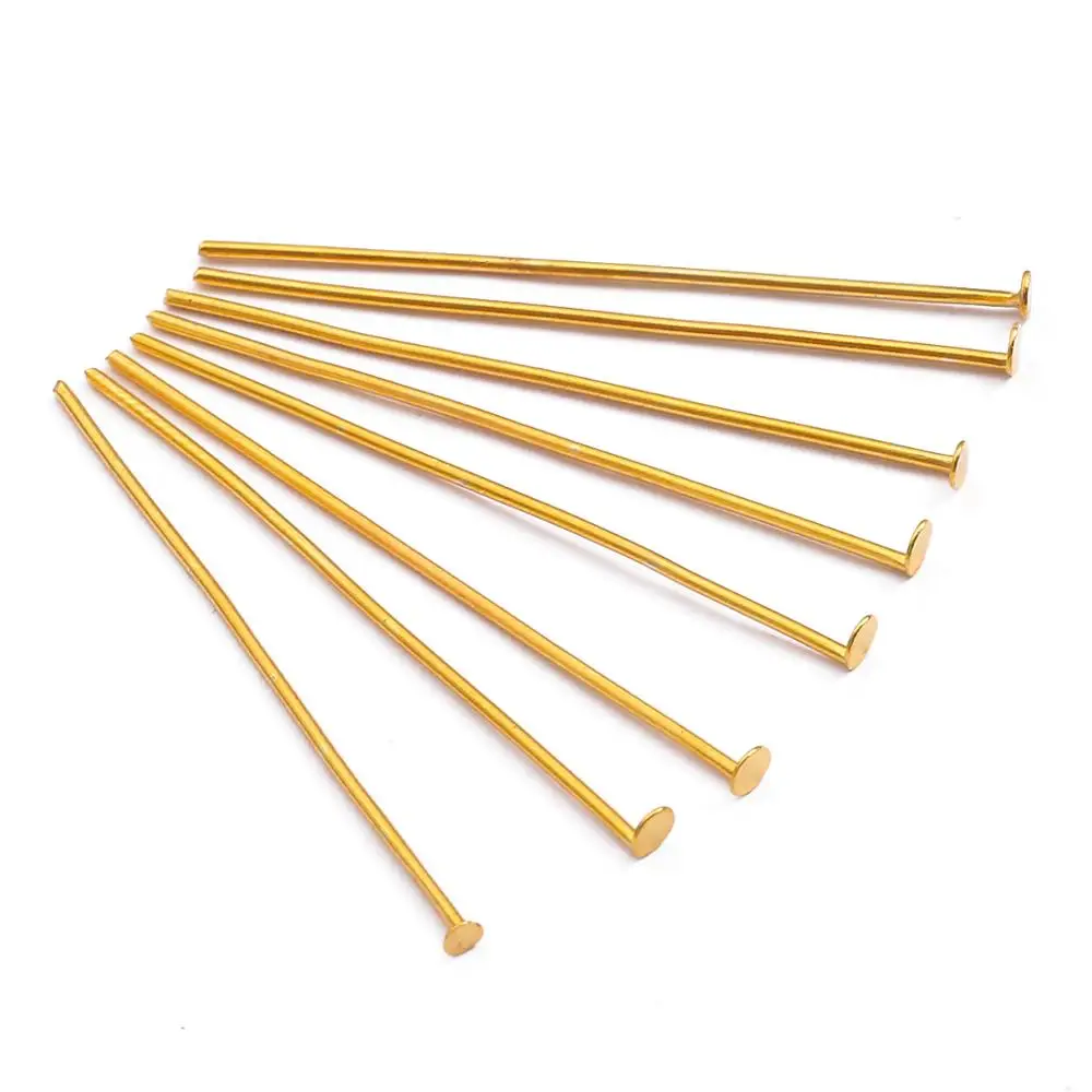 

200pcs/bag Flat Head Pins 20 25 30 40 50 60 70 mm Head Pins Needles Beads For DIY Jewelry Making Findings Supplies